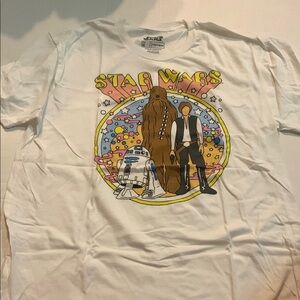 Star Wars White T-Shirt with Colorful Characters